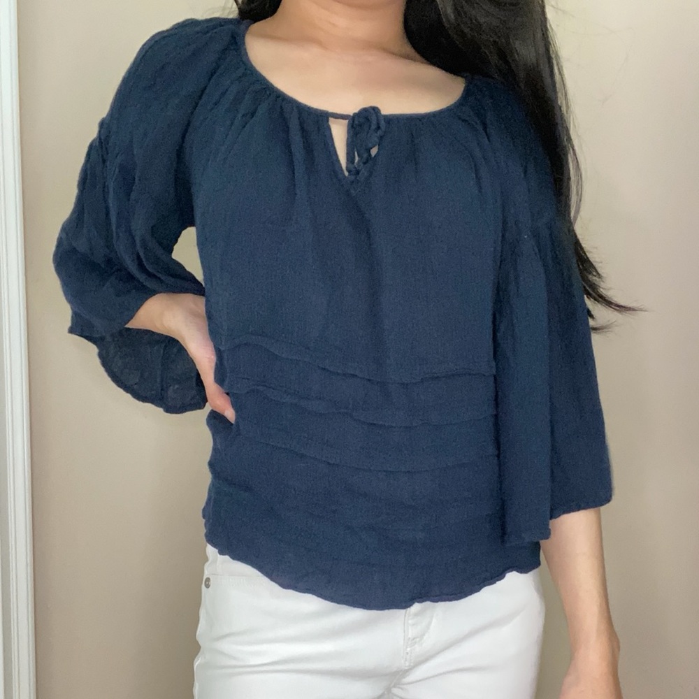 Abercrombie Navy bell sleeve top